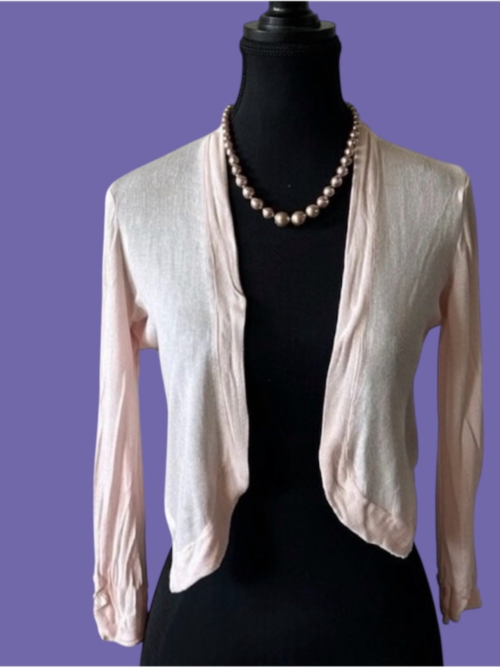 Elegant Pink Women's Sweater and costume jewelry rose gold pearls
